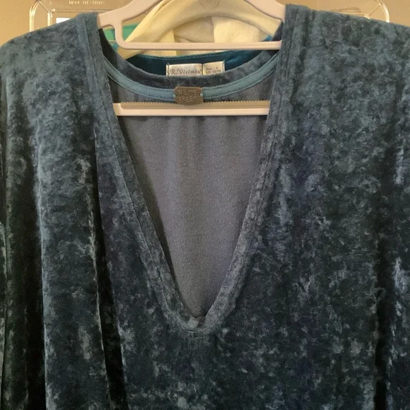 We The Free Teal Crushed Velvet Long Tunic L/XL - Picture 3 of 4